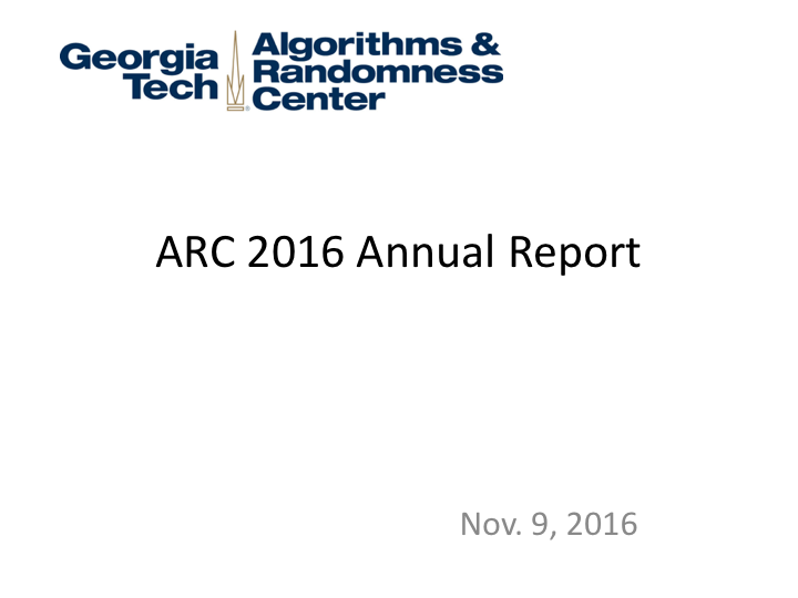 2016 ARC Annual Report